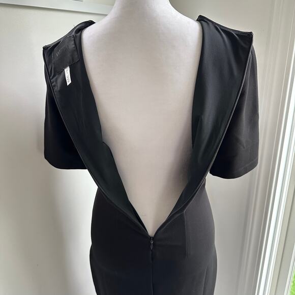 WHBM Aura Collection Black Sheath Sculpt Fitted Cocktail Career Dress Sz 2 - Picture 11 of 12